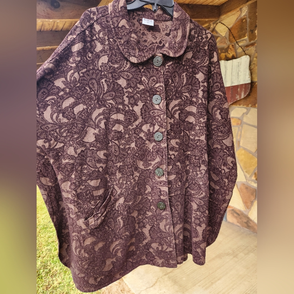 C.M.C. Brown button up cape - XL